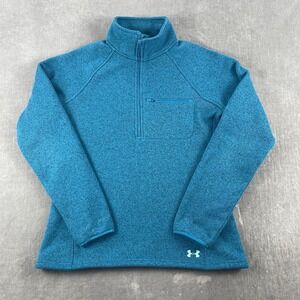Under Armour Women Medium Teal Pullover Storm Sweater Fleece 1/4 Zip Jacket